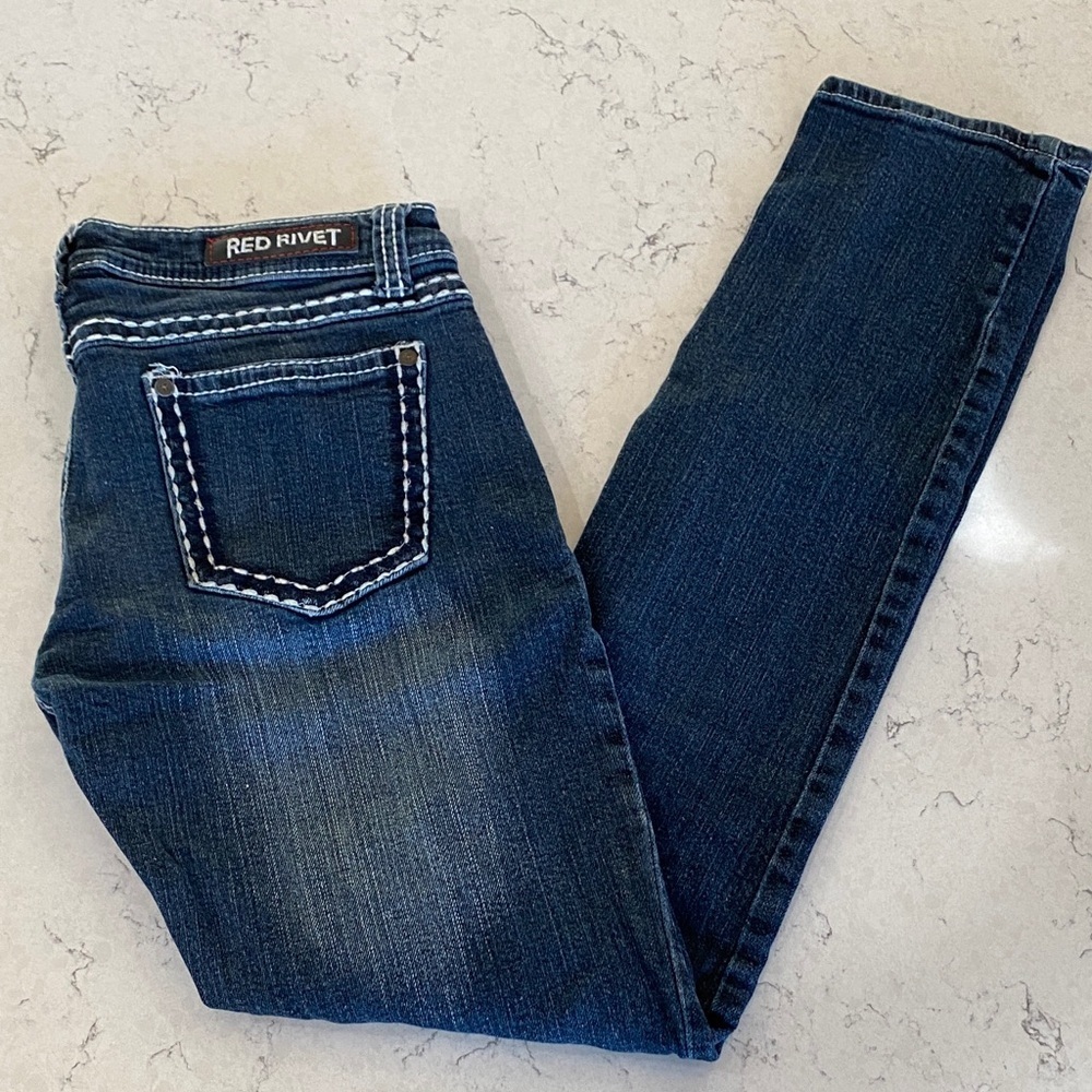 Red Rivet Women's Dark Blue Denim Jeans